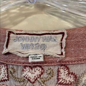 Johnny Was Red Embroidered Blouse